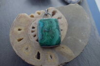 Zawieszka Malachit z Chryzokolą Srebro 925 Rękodzieło - 7