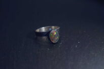 Pierścień Ciemny Opal z Etiopii r.16 Srebro 925 - 10