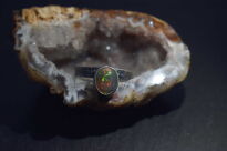 Pierścień Ciemny Opal z Etiopii r.16 Srebro 925 - 12