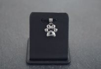 Zawieszka srebrna ŁAPKA psa kota 925 rodowana prezent - 2