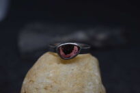 Pierścionek Turmalin Różowy Rubelit r.16 Srebro 925 Z Inkluzją Czarnego Turmalinu - 4