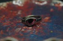 Pierścionek Turmalin Różowy Rubelit r.16 Srebro 925 Z Inkluzją Czarnego Turmalinu - 5