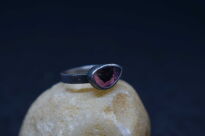 Pierścionek Turmalin Różowy Rubelit r.16 Srebro 925 Z Inkluzją Czarnego Turmalinu - 8