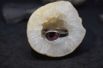 Pierścionek Turmalin Różowy Rubelit r.16 Srebro 925 Z Inkluzją Czarnego Turmalinu - 9
