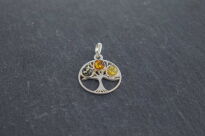 Srebrna zawieszka drzewo życia z bursztynem bałtyckim srebro 925 naturalny bursztyn - 2