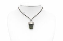 Mołdawit, Wełdawit wisiorek srebrny z naturalny kryształ srebro 925 - 10