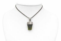 Mołdawit, Wełdawit wisiorek srebrny z naturalny kryształ srebro 925 - 2