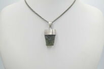 Mołdawit, Wełdawit wisiorek srebrny z naturalny kryształ srebro 925 - 4