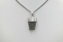 Mołdawit, Wełdawit wisiorek srebrny z naturalny kryształ srebro 925 - 8