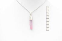 Turmalin różowy rubelit naturalny surowa zawieszka srebro 925 unikat rękodzieło - 11
