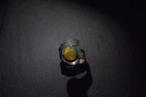 Pierścionek srebrny z opalem etiopskim duży pomarańczowy owal | ręcznie wykonany - 14