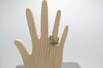 Pierścionek srebrny z opalem etiopskim duży pomarańczowy owal | ręcznie wykonany - 8