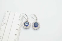 Kolczyki z Niebieską Cyrkonią Wiszace Srebro 925 Markiza - 5