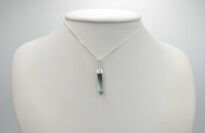 Turmalin zielony naturalny surowa zawieszka srebro 925 rękodzieło unikat - 10