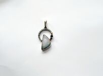 Wisiorek Opal Etiopia i Granat Srebro 925 i Mała Złota Kuleczka - 16