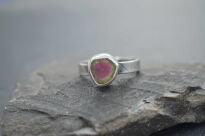 Pierścionek Turmalin Arbuzowy r.16 Srebro 925 - 9