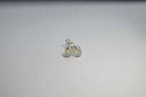 Srebrne kolczyki z naturalnym opalem etiopskim owalne srebro 925 - 14